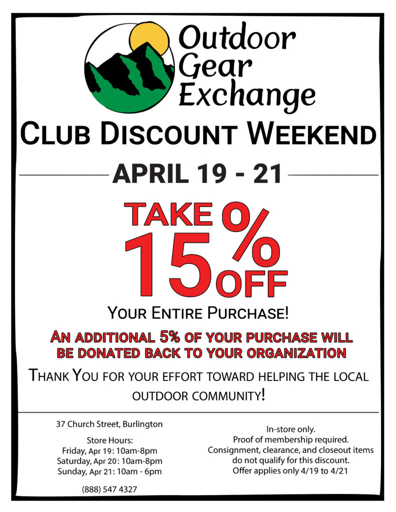 Outdoor Gear Exchange Club Discount Weekend VMBA